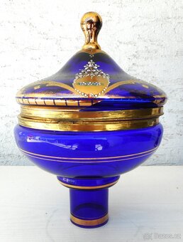 modrá, skleněná sada - 3
