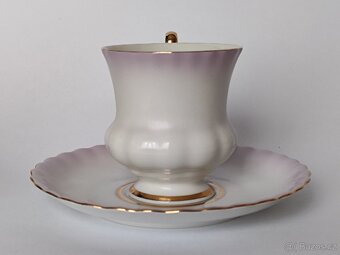 Starožitný šálek, šapo, Loučky, růžový hrníček, pošta 75.- - 3
