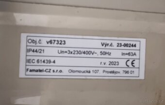 Staveništní rozvaděč - Famatel II - 3.500,- Kč - 3