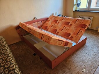 Dvoulůžko s úložným prostorem čalouněné - 3