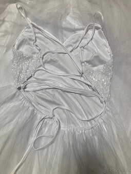 bílé tylové svatební šaty vel S a L - 3