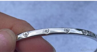 Stříbrný náramek s diamanty + certifikát - 3