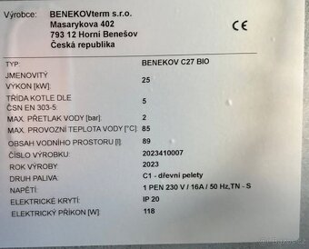Prodám nový automatický kotel Benekov C 27 BIO - 3