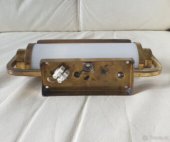 Starožitná nástěnná lampička art deco válec mosaz - 3