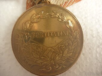 R-U zlatá medaile statečnost FORTITVDINI Karel I. WW 1 - 3