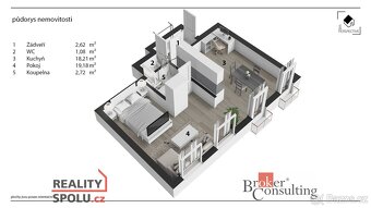 Pronájem, byty/2+kk, 44 m2, náměstí 5. května 52, Poděbrady - 3