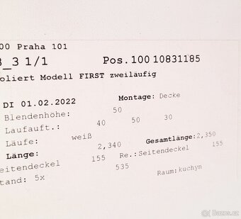 dvou garnýž 2,34m - 3