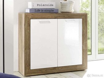 Komoda- XXXLutz- Neapel š.90cm - dub/bílá lesk - 3