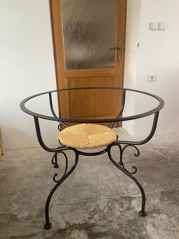 Originál kovaný nábytek IRON ART= křesílka a stůl - 3