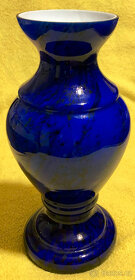 Modrá váza přejímané sklo výška 24 cm - 3