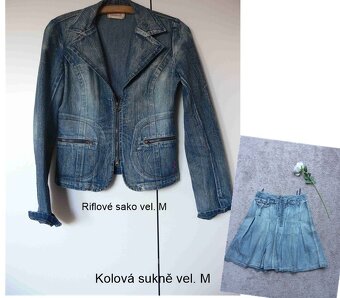 Nadčasové riflové sako vel. M - 3
