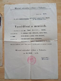 Staré vysvědčení o mravech a osvědčení o spolehlivosti - 3