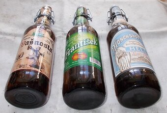 Pivní láhve, flašky. Komplet 3 kusy. - 3