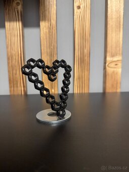 Kovová dekorace srdce - 3