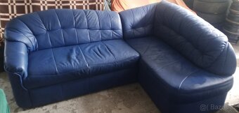 Kožená rohová sedačka s křeslem - 3