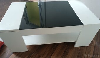 Konferenční stolek dřevo a sklo cena 100 - 3