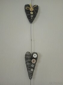 Řetěz lásky - ruční práce - drátěná srdce, srdíčka, srdíčko - 3