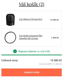 Nikon Z 50 mm f/1,4 + Filtr (záruka) - 3