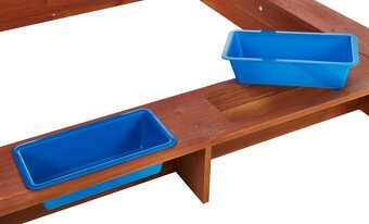 Nové pískoviště KidLand se stříškou a dnem přírodní/červená - 3
