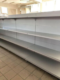 Použité kovové obchodní jednostranné regály AKCE - 3