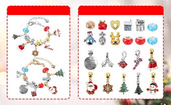 ♥️ Krásný adventní kalendář s 2 náramky a přívěšky - nový ♥️ - 3