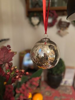 Vánoční koule sklo Tchibo nové 13 cm 2 X - 3