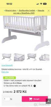 Dřevěná dětská kolébka - 3