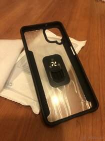 Průhledný - černý kryt pro Samsung Galaxy A12 + ochr. sklo - 3