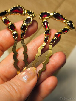 Jehlice do vlasů s granáty. - 3