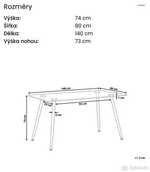 Skleněný jídelní stůl pro 4 osoby 140x80 - 3