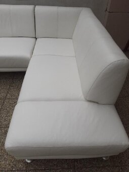 sedačka-sedací souprava pravá kůže + taburet - 3