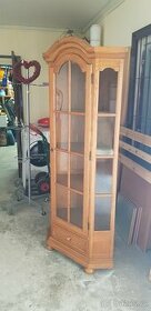 PRODÀM DVĔ PROSKLENÈ ROHOVÈ VITRÌNY MASÌVNÌ BOROVICE A DUB - 3