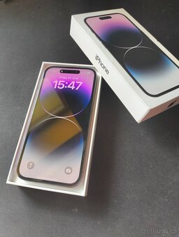 iPhone 14 Pro 128 GB Deep Purple - záruka 6/2026 - top stav - 3