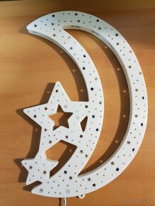 Svítící dekorace Měsíc s hvězdičkami - 3