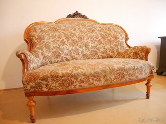 Historická elegantní pohovka/sofa, 19./20.stol.,masiv, řezby - 3