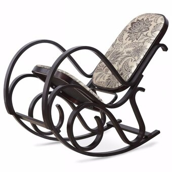 Houpací dřevěné křeslo moření ořech - 3