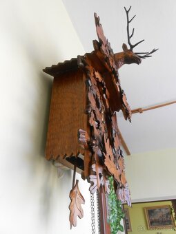 Starožitné vyřezávané kukačky 45x55cm - jdou,ale přestávají - 3
