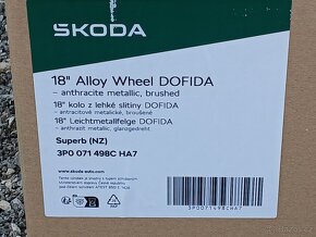 Pěkné orig alu disky Škoda Superb 3, 4 Dofida 8J 18" ET44 - 3