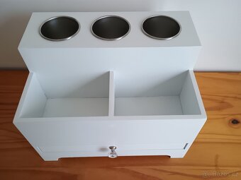 Organizér bílý dřevěný šperkovnice skříňka - 3