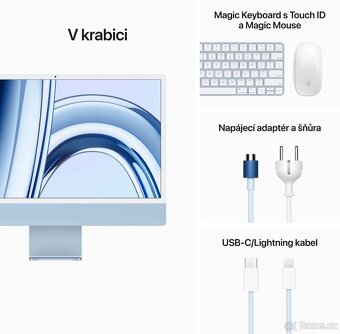 Nový nevybalený iMac 24” M3 CZ modrý, plná záruka, DPH - 3