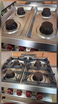 Gastro sporák Diamond, 4x plyn. hořák, elektrická pec 6x GN - 3