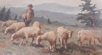 Obraz akademický malíř Antonín Augusta olejomalba na plátně - 3