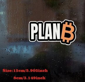 BIT.COIN samolepka na auto - PLAN B - 3