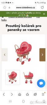 Proutěný kočárek pro panenky - 3