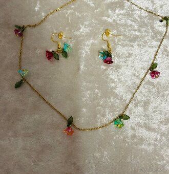 Sada šperků: náhrdelník a náušnice „Kouzelná zahrada - 3