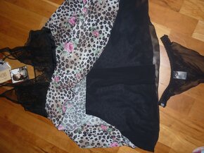 Luxusní saténová noční košilka COEMI + tanga - nové (vel. M) - 3