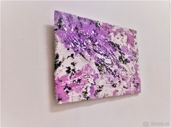 NOVÝ - obraz z kamínků malba - fialový - 3