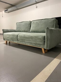 Manšestrová rozkládací pohovka 218 см - 3