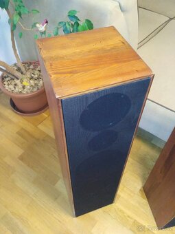 Krásné masivní dřevěnné sloupové reproduktory 320 W - 3