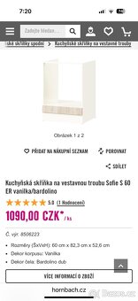 Kuchyňská skříňka na vestavnou troubu Sofie S 60 ER vanilka/ - 3